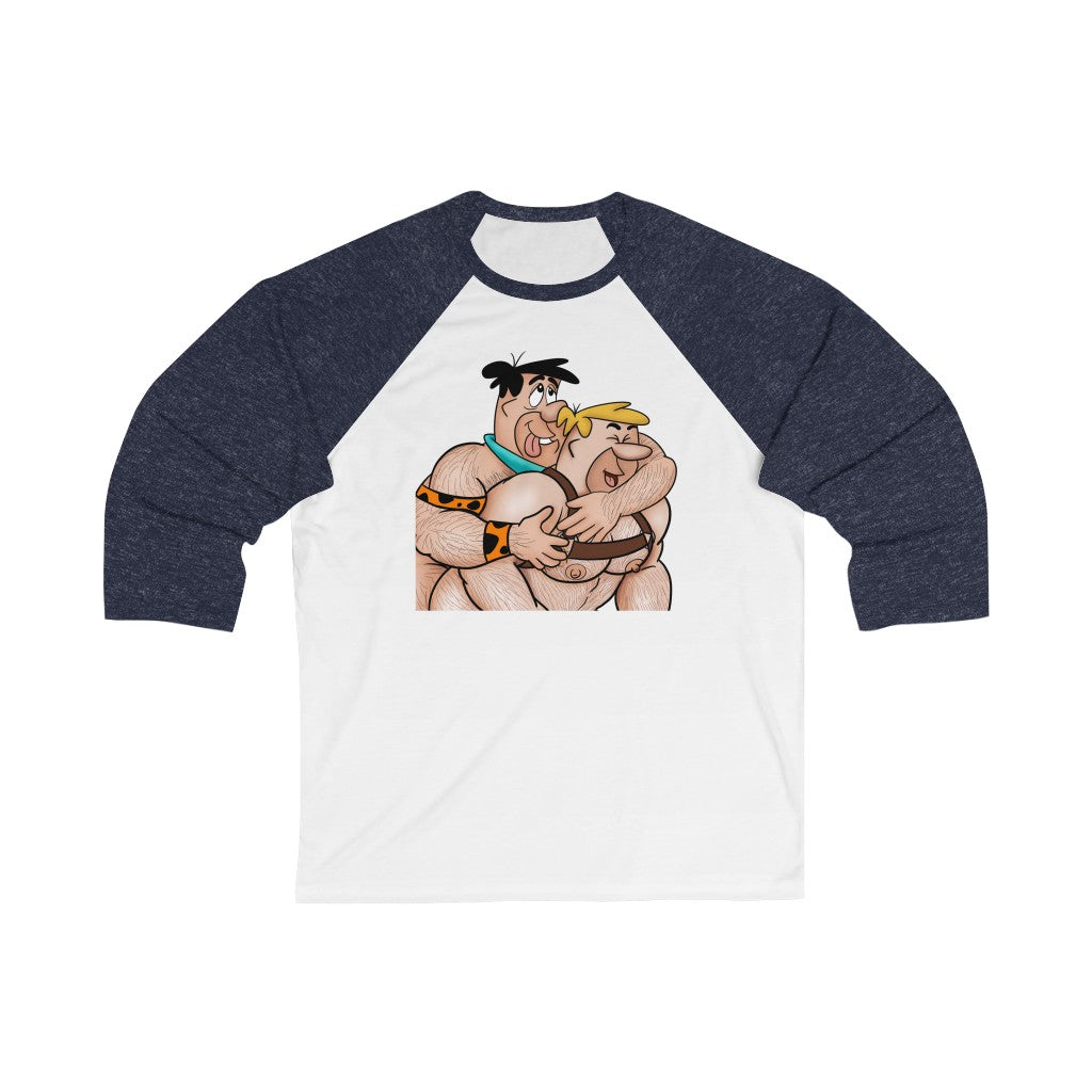 Fred & Barney Hug / Unisex 3\4 Sleeve Baseball Tee