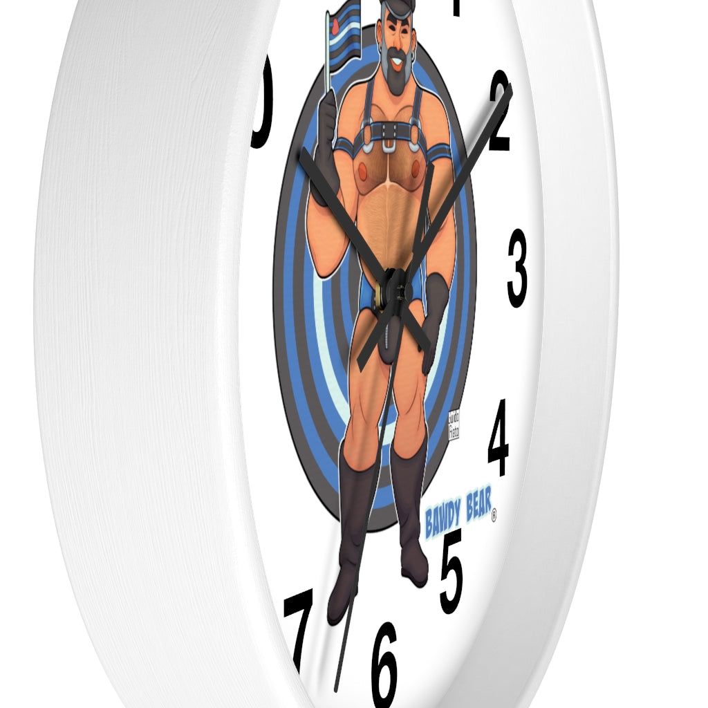 Bawdy Bear in Leather / Wall clock