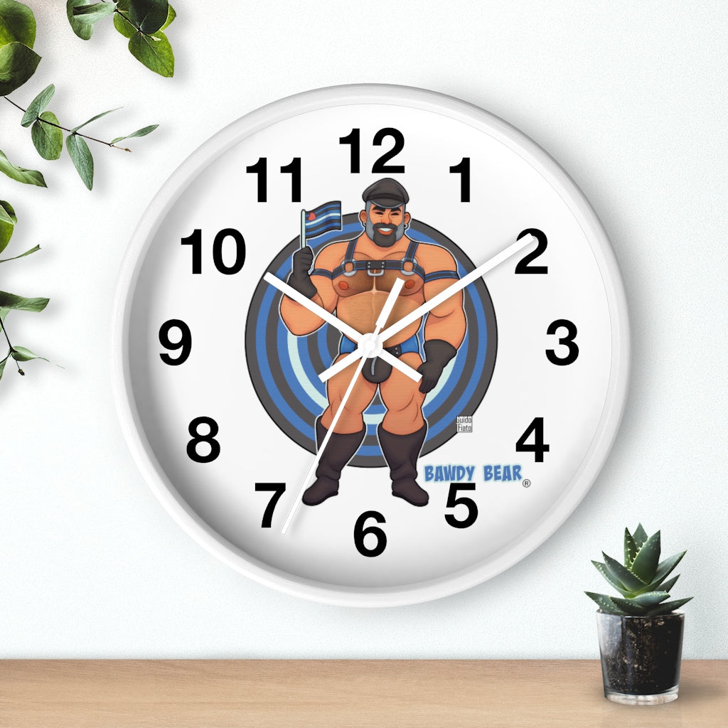 Bawdy Bear in Leather / Wall clock