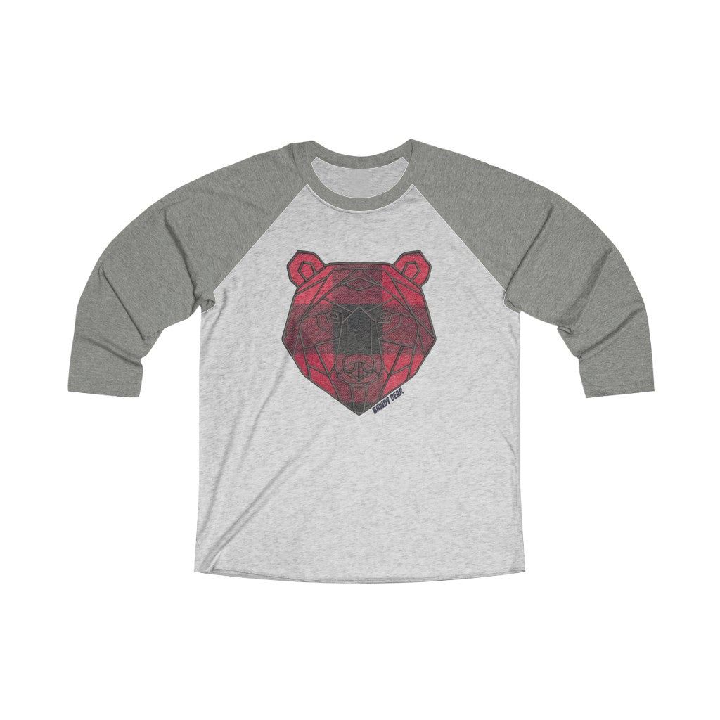 Geo Buffalo Bear / Unisex Tri-Blend 3/4 Raglan Tee