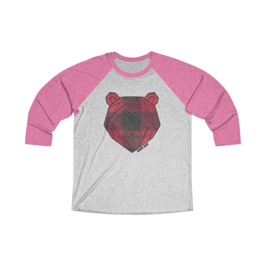 Geo Buffalo Bear / Unisex Tri-Blend 3/4 Raglan Tee