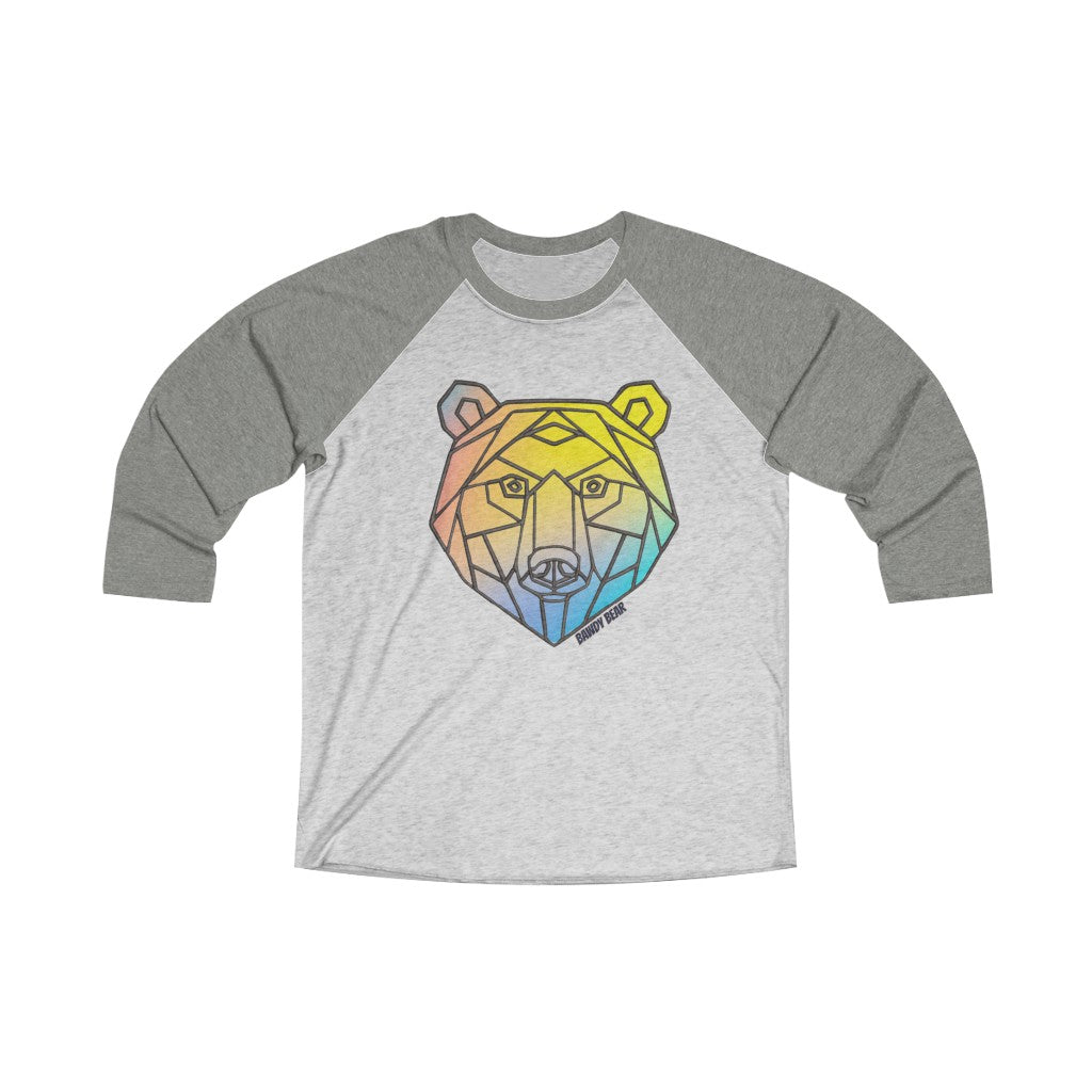 Geo Rainbow Bear / Unisex Tri-Blend 3/4 Raglan Tee