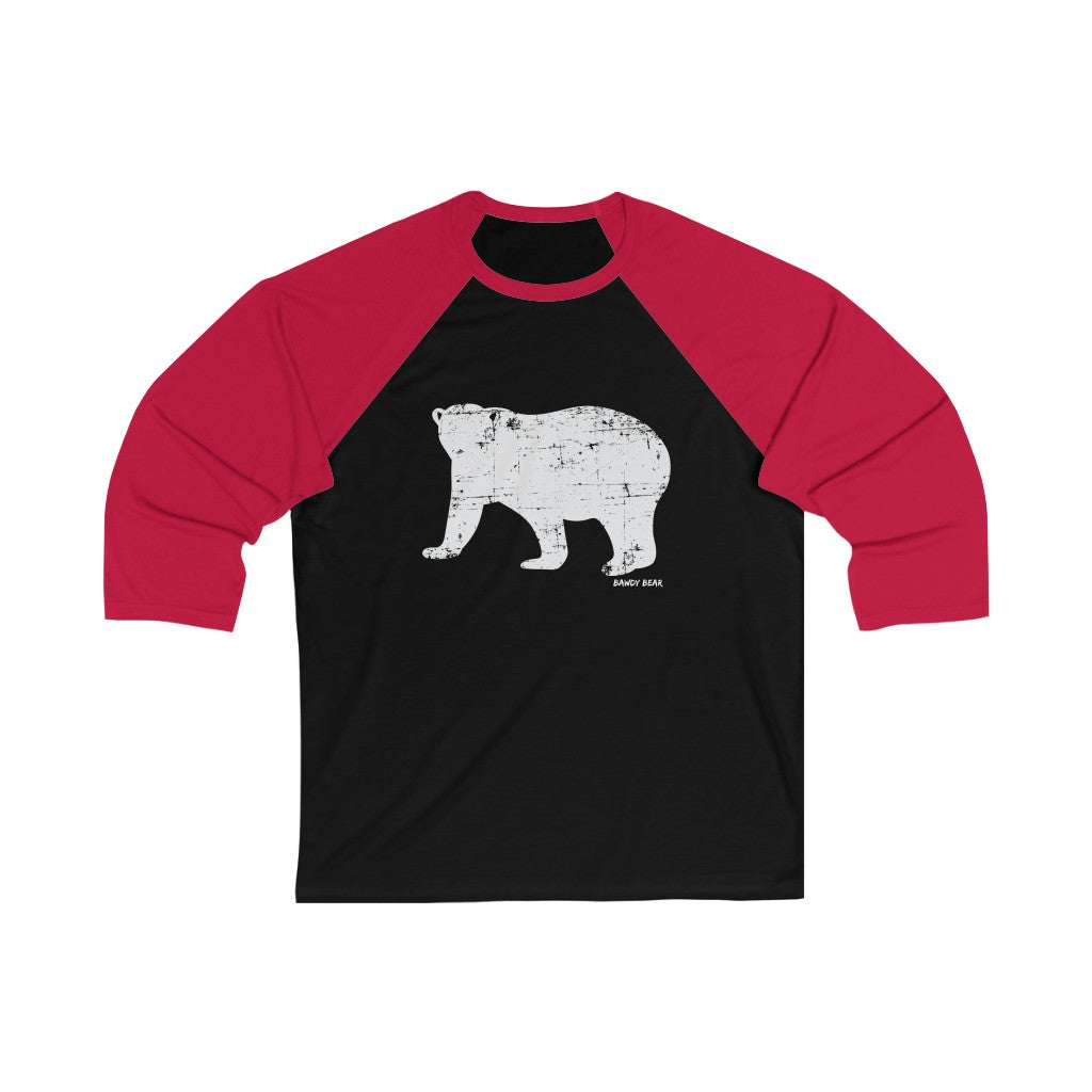 Grunge Bear / Unisex 3/4 Sleeve Baseball Tee