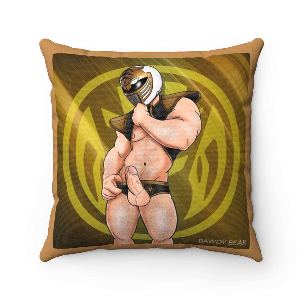Nice & Naughty Power Ranger White / Spun Polyester Square Pillow