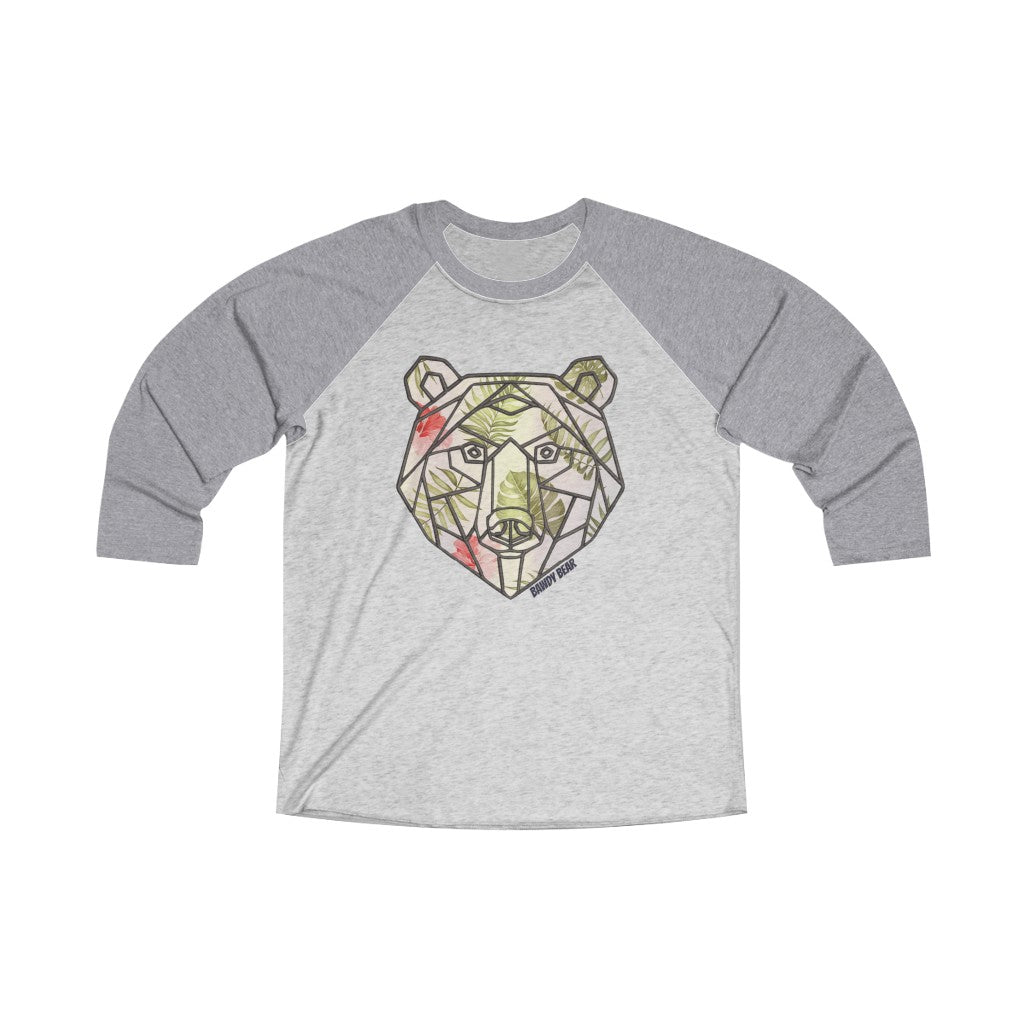 Geo Tropical Bear / Unisex Tri-Blend 3/4 Raglan Tee