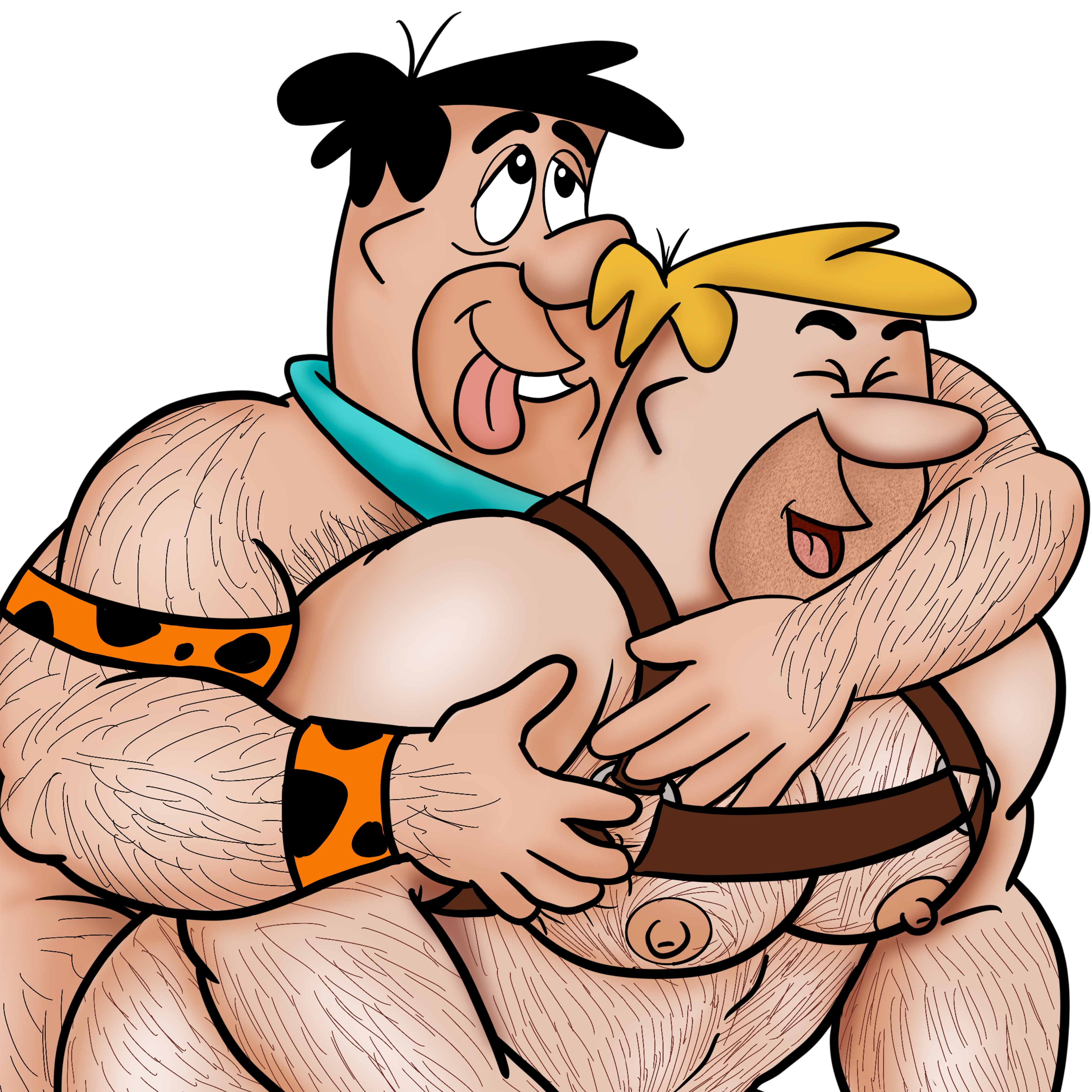 Fred & Barney Hug / Unisex 3\4 Sleeve Baseball Tee