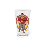 Bawdy Bear in Flannel / Pint Glass, 16oz