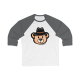 Teddy Bear Fedora Hat / Unisex 3\4 Sleeve Baseball Tee