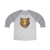 Geo Copper Bear / Unisex Tri-Blend 3/4 Raglan Tee