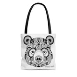 Psychedelic Bear BW / AOP Tote Bag