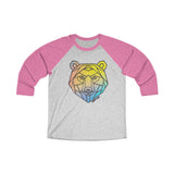 Geo Rainbow Bear / Unisex Tri-Blend 3/4 Raglan Tee