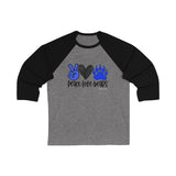 Peace Love Bears / Unisex 3/4 Sleeve Baseball Tee