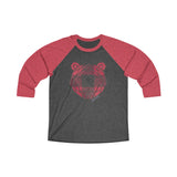 Geo Buffalo Bear / Unisex Tri-Blend 3/4 Raglan Tee