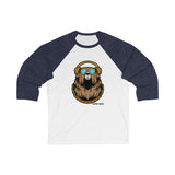 Bear Sunglasses & Headphones / Unisex 3\4 Sleeve Baseball Tee