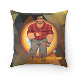 Bawdy Bear in Flannel / Spun Polyester Square Pillow