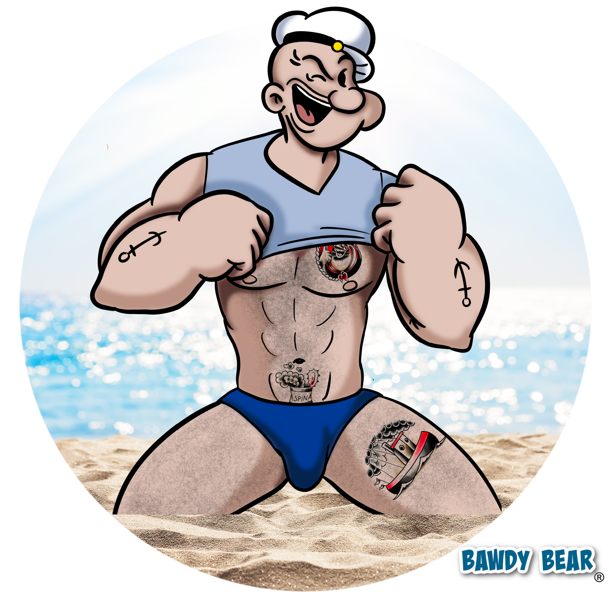 Popeye "Beach" / Men's NUBLEND® Hooded Sweatshirt