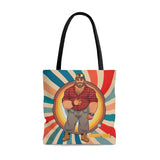 Bawdy Bear in Flannel / AOP Tote Bag