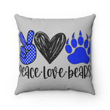 Peace,Love,Bears / Spun Polyester Square Pillow