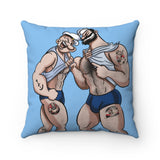 Bluto Loves Popeye / Spun Polyester Square Pillow